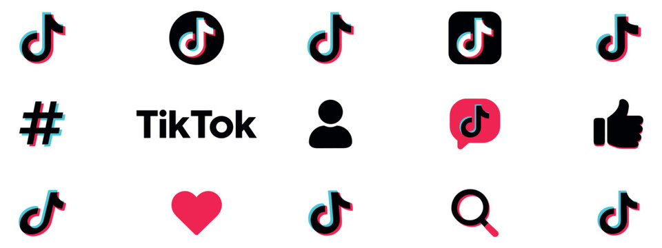 Tik Tok glitch icon of social media. Tik Tok icon. tik tok application. Vector flat icon. EPS 10. Rivne, Ukraine - September 24, 2025