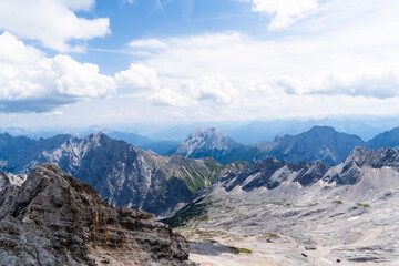 Expansive Alpine Mountain Vista from Zugspitze Ridge