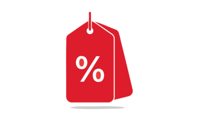 Discount Tag Icon - Red Sale Label with Percentage Symbol Vector