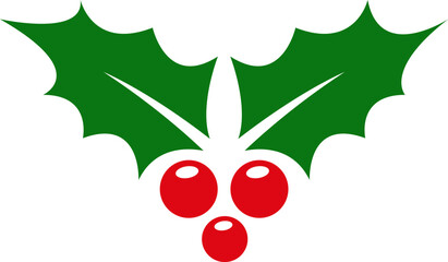 Holly berry leaves. Christmas decorations with holly berries. Greeting card.Vector