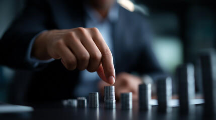 Professional builds strategy for accomplished business and launching startup faceless businessman defocused planning background investment funding growth strategies development