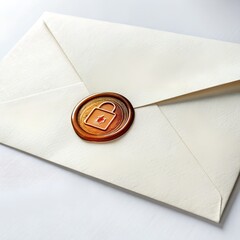 Secure cream envelope with a padlock wax seal