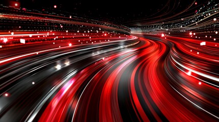 Fototapeta premium Dynamic red light streak and flare in 3d rendering for visual effects and animation projects