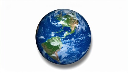 Digitally rendered Earth view from space showing Western Hemisphere with oceans and continents