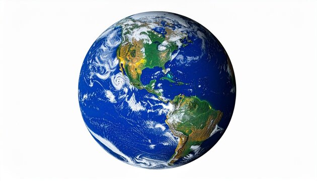 Digitally rendered Earth view from space showing Western Hemisphere with oceans and continents