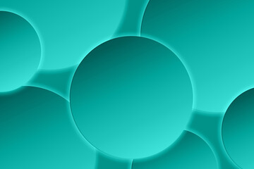 Abstract teal circles create a calming, modern background with soft gradients and smooth lighting