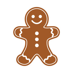 Classic gingerbread man Christmas cookie illustration isolated on a white background