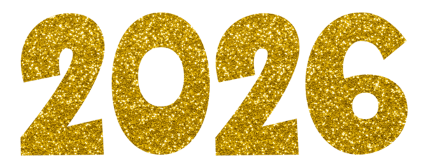 Luxurious Golden Glitter Numbers forming 2026 perfect for New Year Celebration Banner, Festive Holiday Greeting, or Party Invitation Design