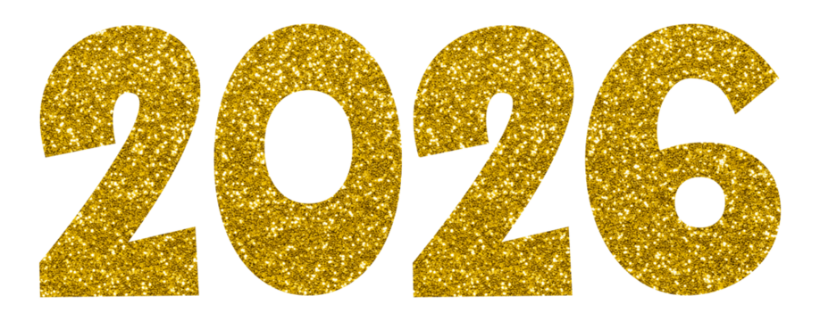 Luxurious Golden Glitter Numbers forming 2026 perfect for New Year Celebration Banner, Festive Holiday Greeting, or Party Invitation Design