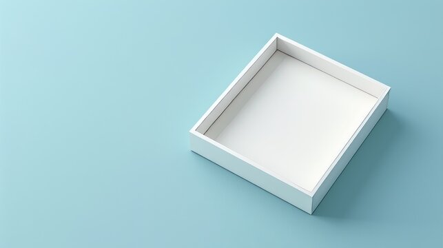 Realistic 3d rendering of white folding gift box in open and closed positions for presentation
