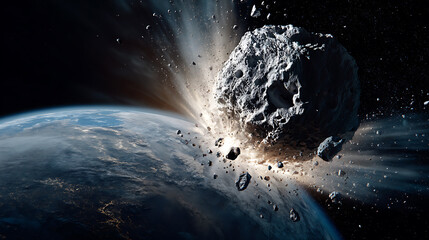 A distant asteroid collided with the moon
