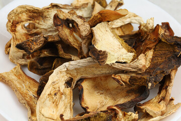 Dried mushrooms ready for cooking or seasoning dishes
