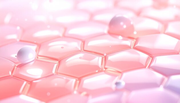 肌表面に広がる美容液カプセルと浸透サイエンス ジェネレーティブAI