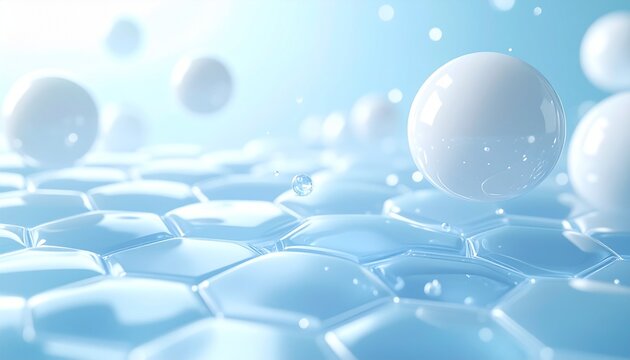 肌表面を満たす美容マイクロカプセルの科学イメージ ジェネレーティブAI