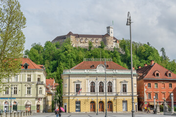 Ljubljana Castle rising above historic cityscape, Slovenia