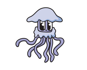 Jellyfish Vector Cartoon Illustration