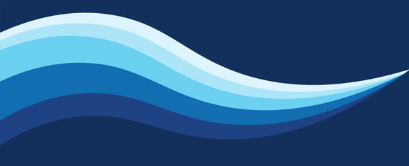 Abstract Wave Pattern with Blue Gradient Horizontal Background Design. modern
