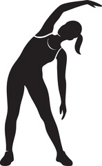  stretching fitness silhouette vector