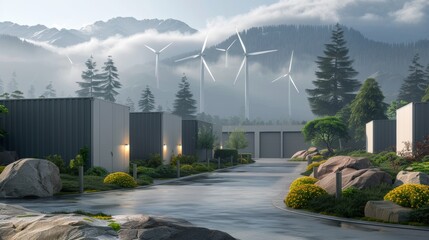 Energy storage solutions  solar farms and wind turbines with advanced battery systems