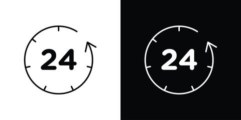 24 Hrs icons vector template, EPS 10 for design