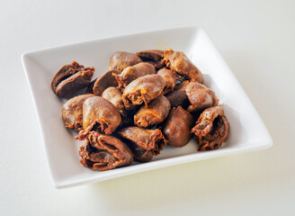 Duck liver. Perfect for culinary projects, healthy eating blogs, or innovative food promotions today.