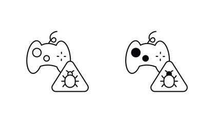 Game Virus line icon vector stock with white background
