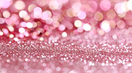 Soft pink and gold glitter background, swirling bokeh, romantic sparkling texture, dreamy Valentine mood