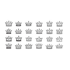 collection crown outline vector design 