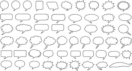 Hand drawn speech bubbles collection in vector format