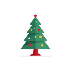 Simple_flat_2D_icon_festive_tree with bubble design for Christmas, _white background, simple illustration with EPS format design, 2D flat icon, minimalist clipart