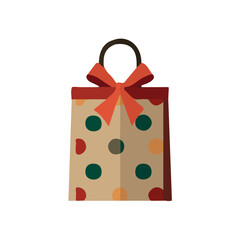 Christmas collection
_Simple_flat_2D_icon_mini_gift_bag_isolated_on_a_white background, simple illustration with EPS format design, minimalist clipart, 2D flat icon