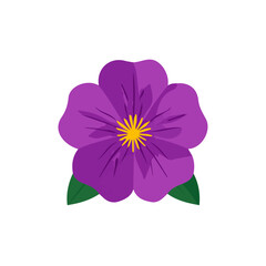 floral_Simple_flat_2D_icon_petunia_flower_isolated_on_a_white background, simple illustration with EPS format design, 2D flat icon, minimalist design