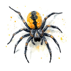 Simple Hand-painted watercolor style, vectorized, painting style, vector set available in EPS,
Watercolor_style_painting_of_a_spider_on_a_white