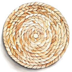 painting_of_a_woven_placemat_Hand-painted watercolor style, vectorized, vector set available in EPS, simple design