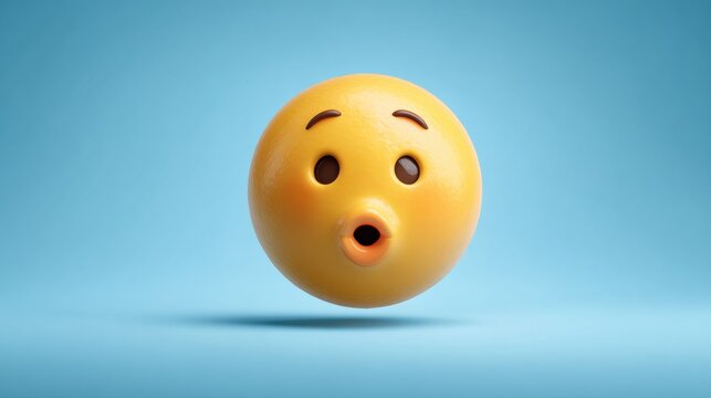 Minimal Emoji Face Blowing Kiss, Floating in a Clean Gradient Background, Ideal for Marketing Touchpoints and Creative Campaigns