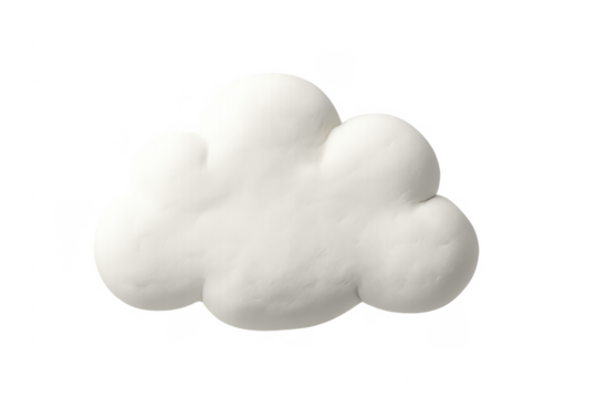 White puffy cloud clay shape cutout