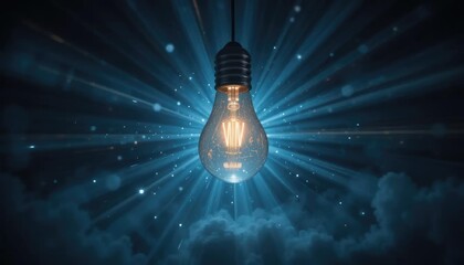Glowing Light Bulb Illuminating a Creative Idea Concept and Inspiring Innovation
