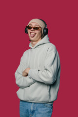 vibrant and confident youth exuding street fashion style with expressive personality traits