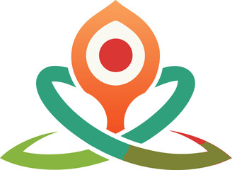 Abstract human figure in lotus pose with vibrant gradient