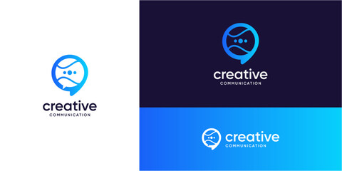 Sport Talk logo design ideas. Vector of bubble speech with tennis ball icons symbol. Media tech for talk, chat, and consult forum communications. 