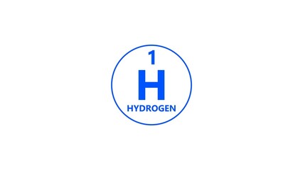 Hydrogen icon texture Royal blue color 4k illustration. 1 number Hydrogen 4k illustration.