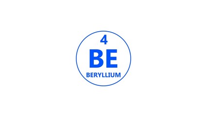 Obraz premium Beryllium icon texture Royal blue color 4k illustration. 4 number Beryllium 4k illustration.