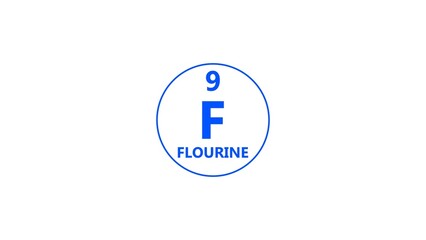 Flourine icon texture Royal blue color 4k illustration. 9 number Flourine 4k illustration.