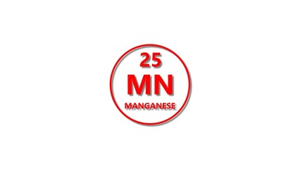 Manganese icon texture red color 4k illustration. 25 number Manganese 4k illustration.