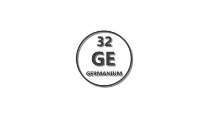 Germanium icon texture deep gray color 4k illustration. 32 number Germanium 4k illustration. 