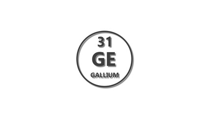 Germanium icon texture deep gray color 4k illustration. 31 number Germanium 4k illustration. 
