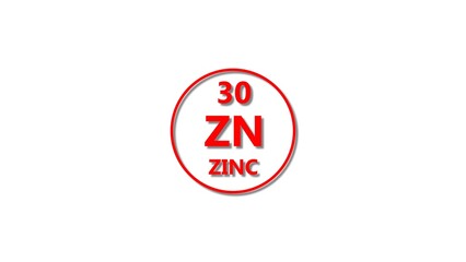 Zinc icon texture red color 4k illustration. 30 number Zinc 4k illustration.