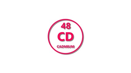 Cadmium icon texture magenta red color 4k illustration. 48 number Cadmium 4k illustration. 