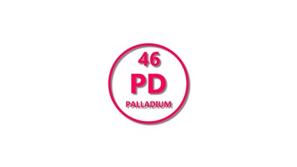 Palladium icon texture magenta red color 4k illustration. 46 number Palladium 4k illustration. 