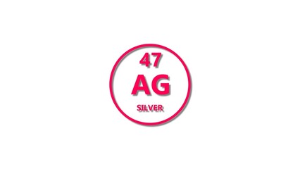 Silver icon texture magenta red color 4k illustration. 47 number Silver 4k illustration.